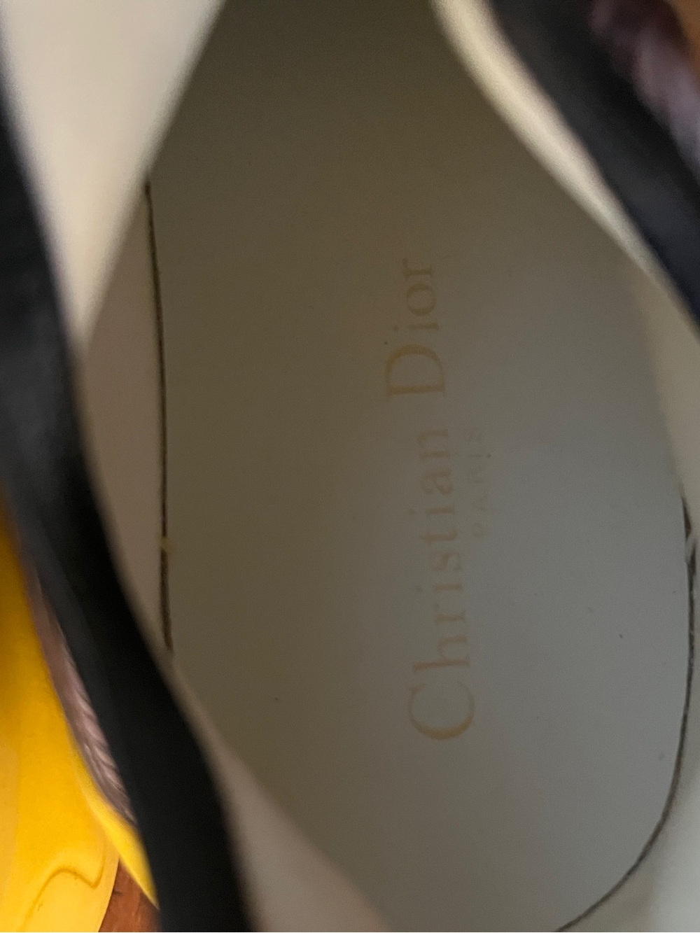 Dior d Connect Cream and Black Sneakers with Yellow Accent - Picture 10 of 11